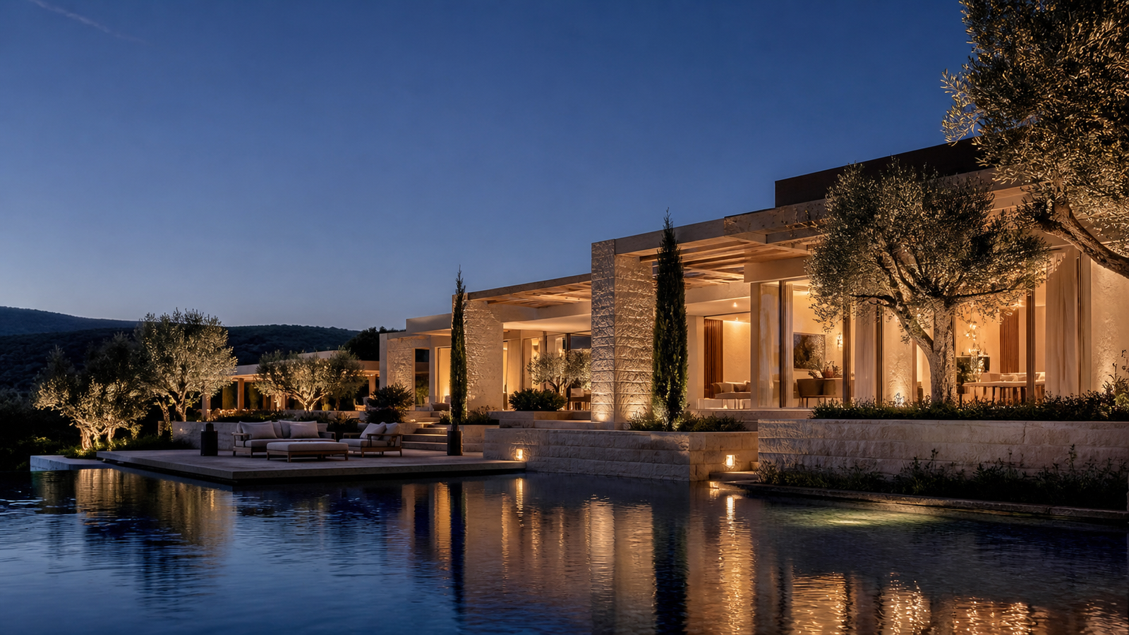 Original Crown Vantage estate concept at dusk